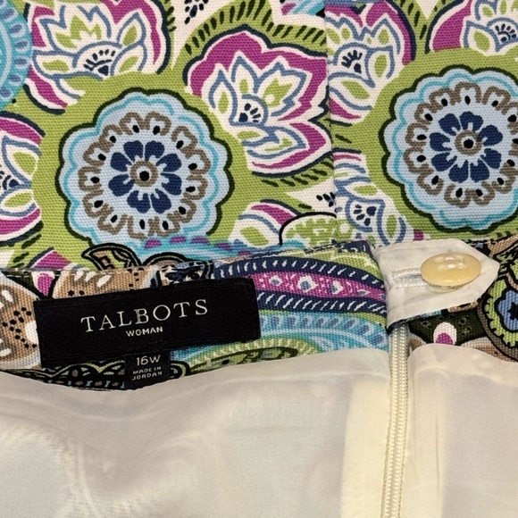 Talbots Paisley Pencil Skirt in Green, Blue and Pink - Picture 3 of 3